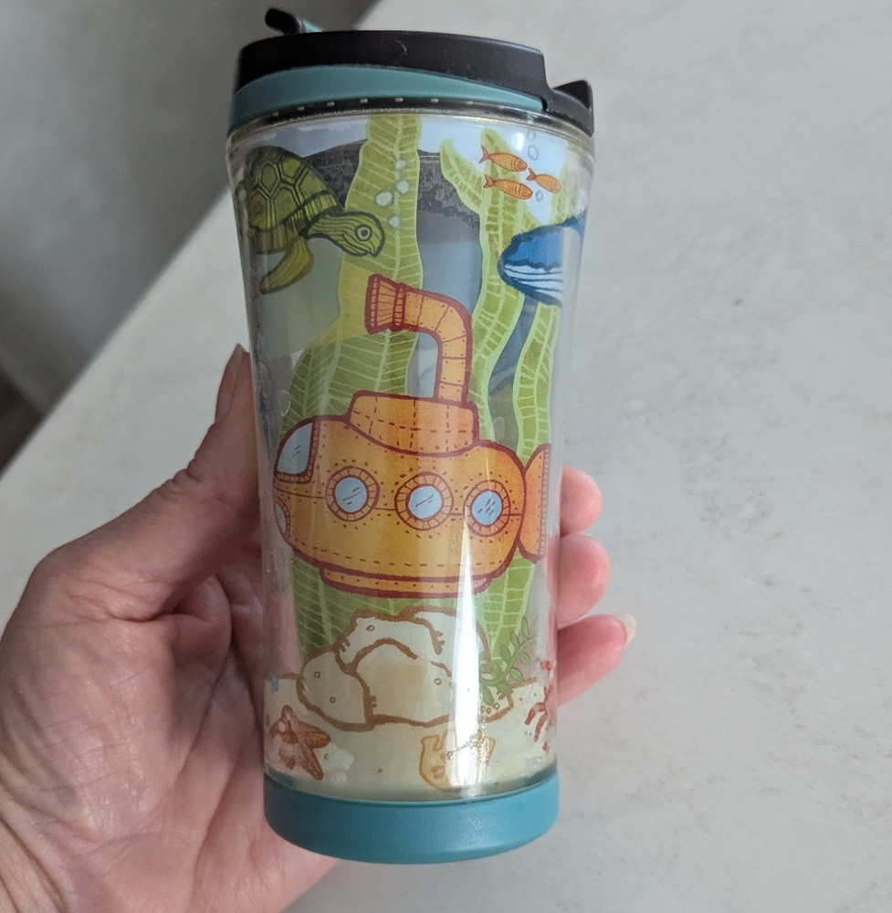 Starbucks Childs Underwater Theme Travel Mug with Submarine Design 2007. 8oz
